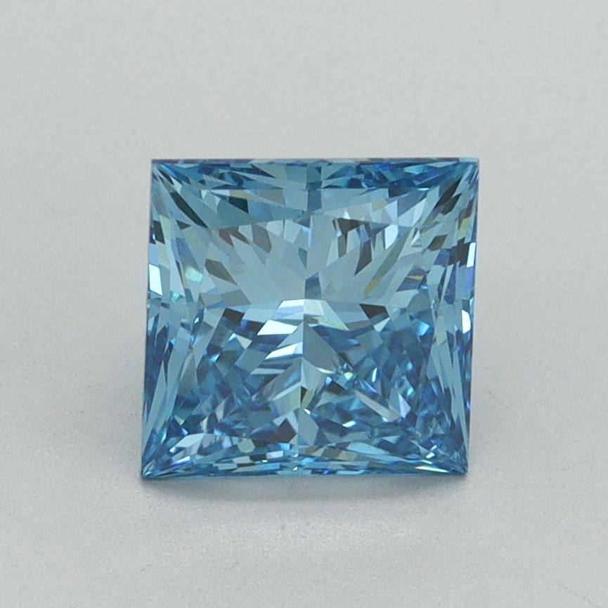 Lab-Grown Princess Diamond - 1.52 Carats, Fancy Vivid Blue Color, VVS2 Clarity - Certified by IGI - Report Number: LG644491287