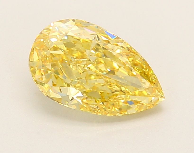 Lab-Grown Pear Diamond - 1.47 Carats, Fancy Vivid Yellow Color, VVS2 Clarity - Certified by IGI - Report Number: LG668404501