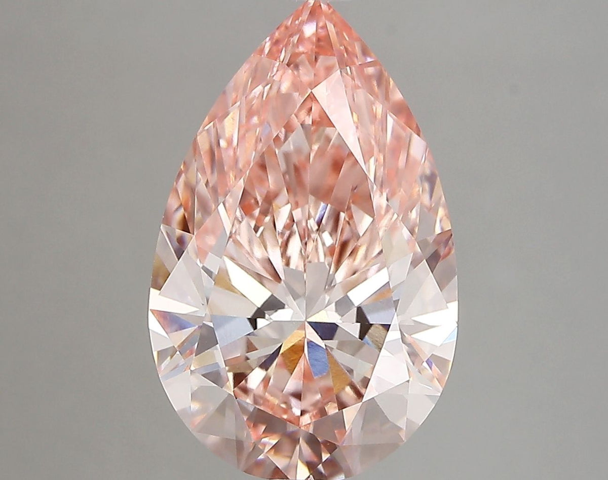Lab-Grown Pear Diamond - 4.63 Carats, Fancy Vivid Pink Color, VS1 Clarity - Certified by IGI - Report Number: LG683527660