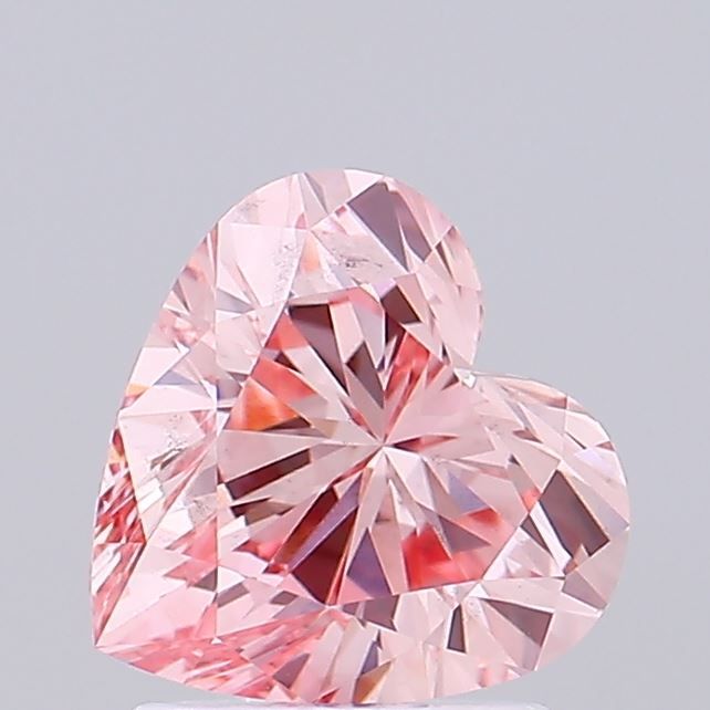Lab-Grown Heart Diamond - 1.54 Carats, Fancy Vivid Pink Color, VS2 Clarity - Certified by IGI - Report Number: LG691589382