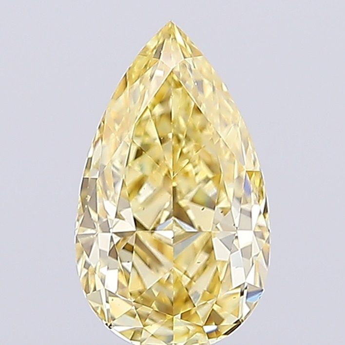 Lab-Grown Pear Diamond - 1.05 Carats, Fancy Intense Yellow Color, VS2 Clarity - Certified by IGI - Report Number: LG691556811