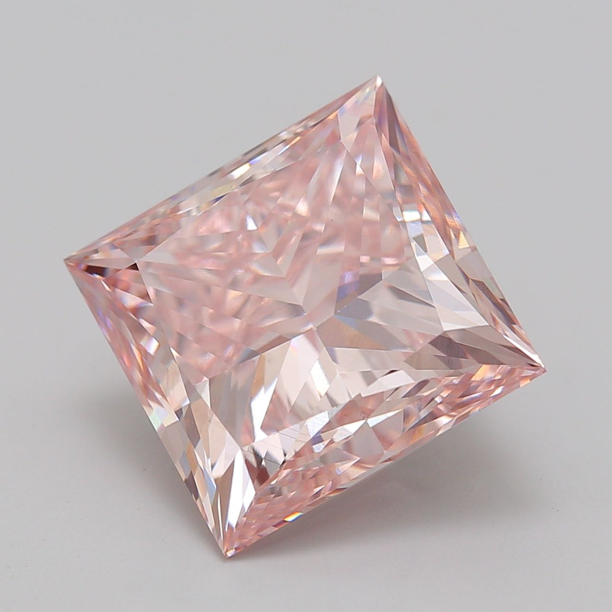 Lab-Grown Princess Diamond - 10.04 Carats, Fancy Pink Color, VS1 Clarity - Certified by IGI - Report Number: LG595384597