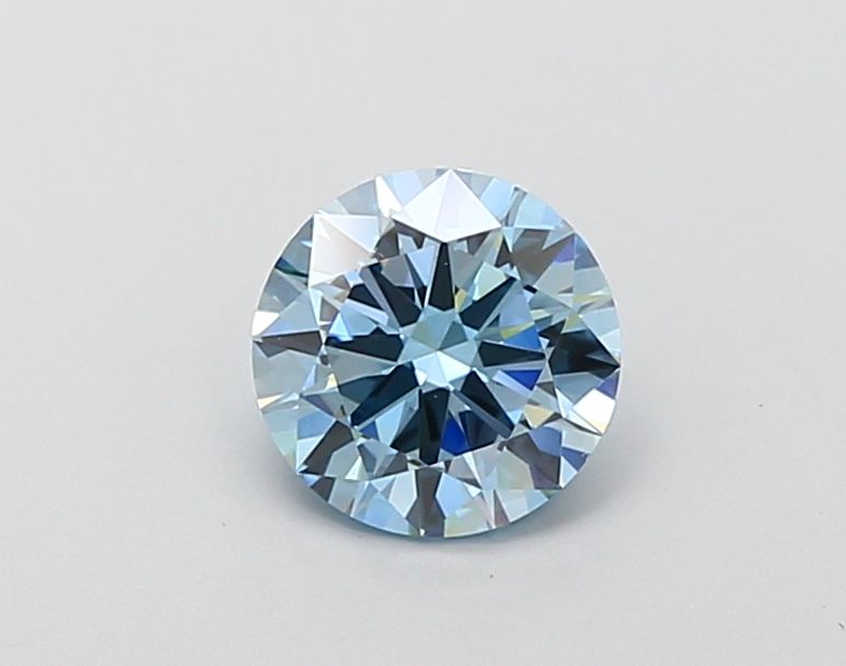 Lab-Grown Round Diamond - 0.93 Carats, Fancy Intense Blue Color, VVS2 Clarity - Certified by IGI - Report Number: LG666403444