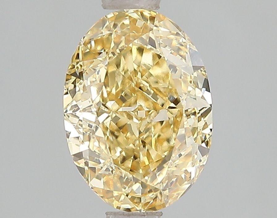 Lab-Grown Oval Diamond - 1.53 Carats, Fancy Intense Yellow Color, VS2 Clarity - Certified by IGI - Report Number: LG671493313