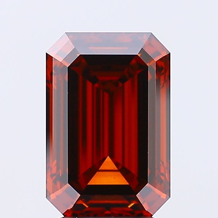Lab-Grown Emerald Diamond - 4.05 Carats, Fancy Deep Orange Color, VS1 Clarity - Certified by IGI - Report Number: LG651413092
