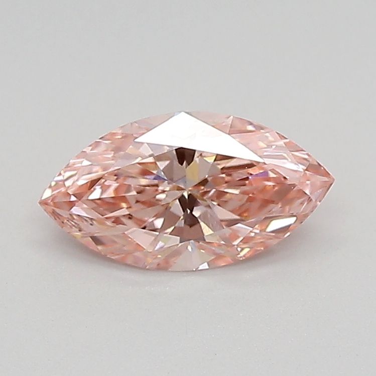 Lab-Grown Marquise Diamond - 0.58 Carats, Fancy Vivid Pink Color, VVS2 Clarity - Certified by IGI - Report Number: LG683527340