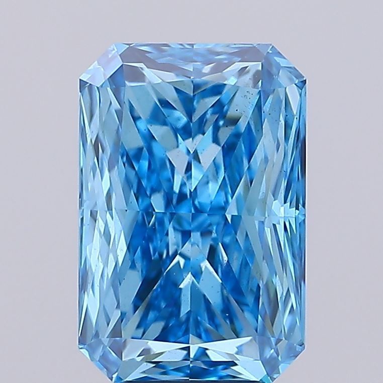 Lab-Grown Radiant Diamond - 6.07 Carats, Fancy Vivid Blue Color, VS2 Clarity - Certified by IGI - Report Number: LG689507487