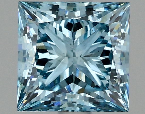 Lab-Grown Princess Diamond - 2.0 Carats, Fancy Vivid Blue Color, VS2 Clarity - Certified by IGI - Report Number: LG634428209