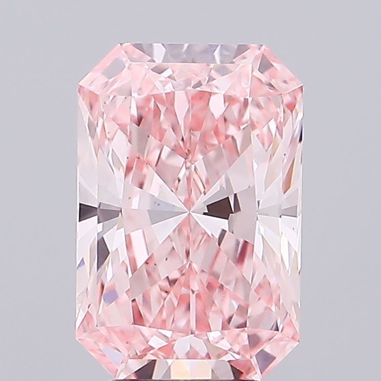 Lab-Grown Radiant Diamond - 5.05 Carats, Fancy Vivid Pink Color, VS1 Clarity - Certified by IGI - Report Number: LG687565933