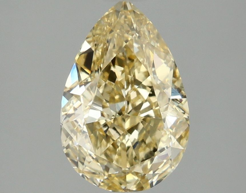 Lab-Grown Pear Diamond - 2.03 Carats, Fancy Intense Yellow Color, VVS2 Clarity - Certified by IGI - Report Number: LG668404819