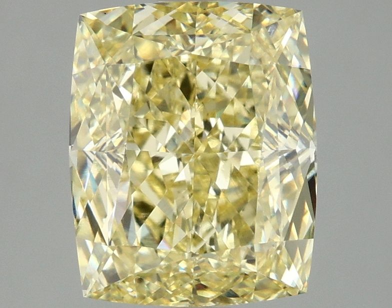 Lab-Grown Cushion Diamond - 3.06 Carats, Fancy Intense Yellow Color, VS1 Clarity - Certified by IGI - Report Number: LG671440710