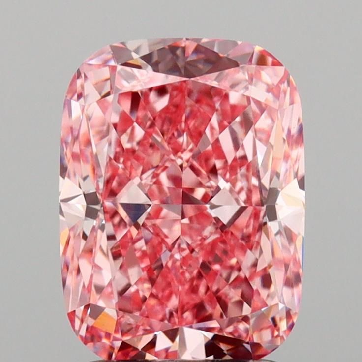 Lab-Grown Cushion Diamond - 2.09 Carats, Fancy Vivid Pink Color, VVS2 Clarity - Certified by IGI - Report Number: LG648475503