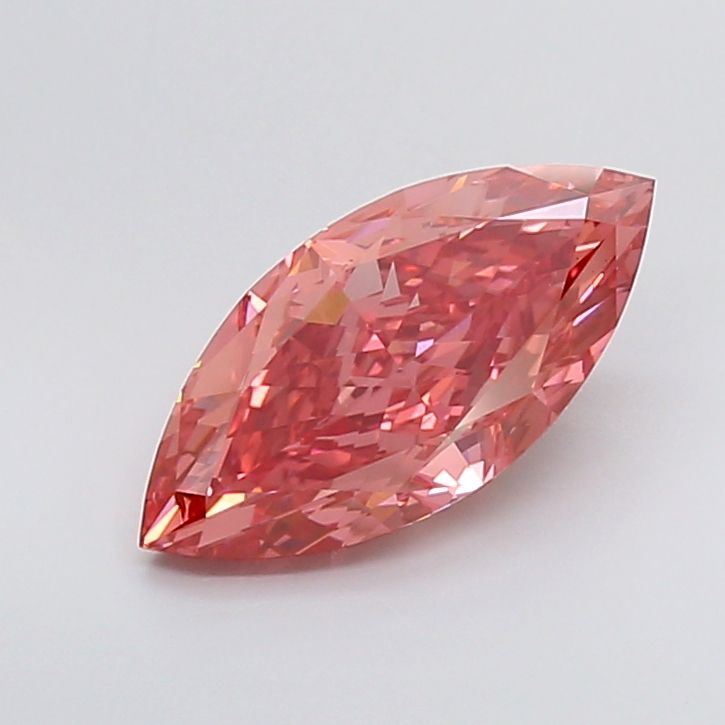 Lab-Grown Marquise Diamond - 3.97 Carats, Fancy Vivid Pink Color, VS1 Clarity - Certified by IGI - Report Number: LG634468991