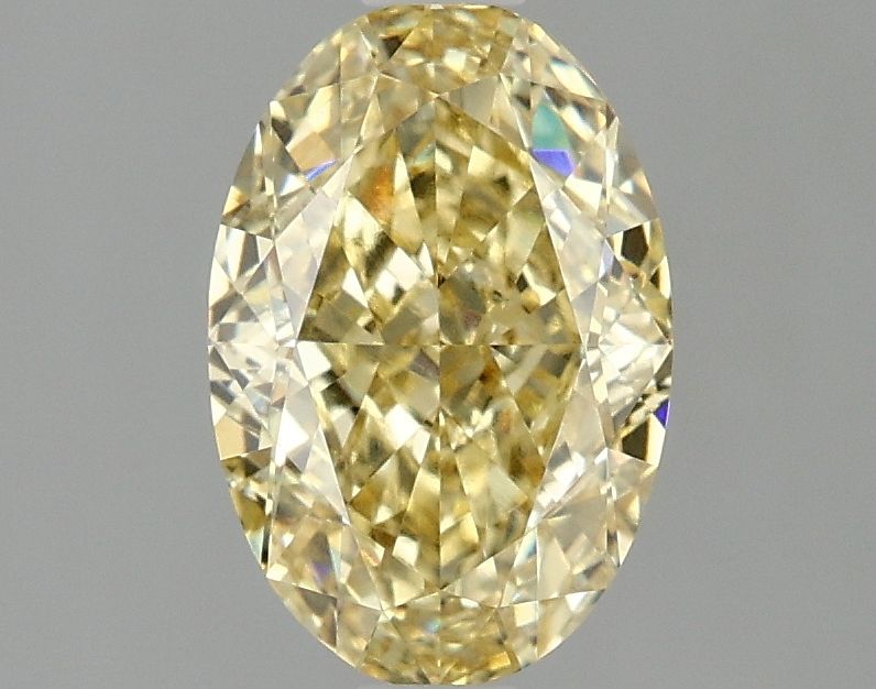 Lab-Grown Oval Diamond - 2.01 Carats, Fancy Intense Yellow Color, VVS2 Clarity - Certified by IGI - Report Number: LG677503175