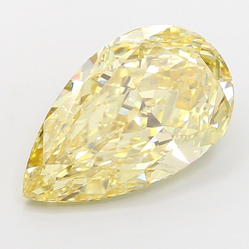 Lab-Grown Pear Diamond - 4.5 Carats, Fancy Intense Yellow Color, VS1 Clarity - Certified by IGI - Report Number: LG655435922
