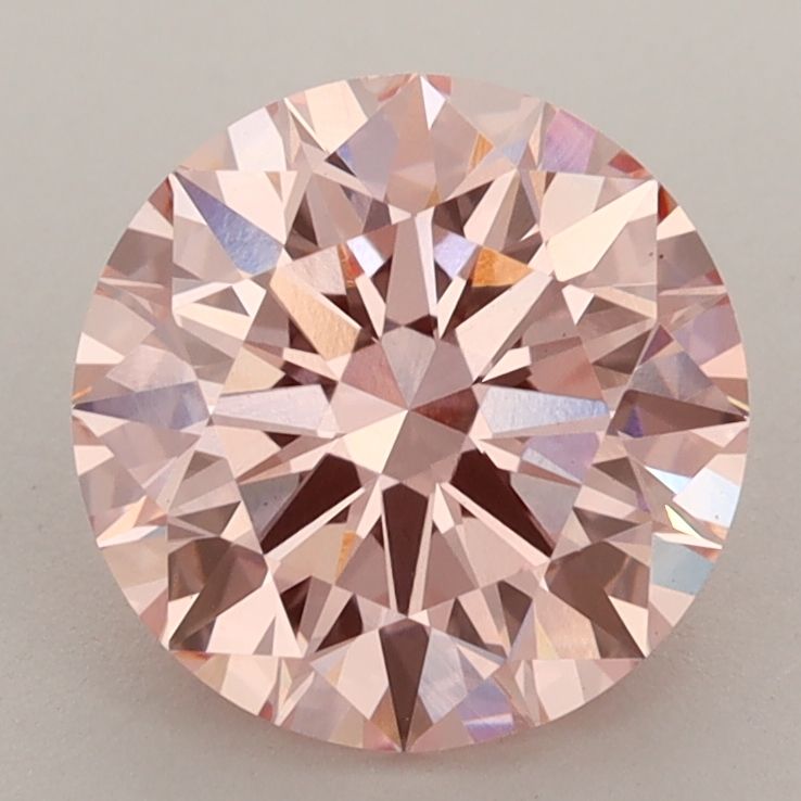 Lab-Grown Round Diamond - 2.56 Carats, Fancy Pink Color, VS2 Clarity - Certified by IGI - Report Number: LG566319127