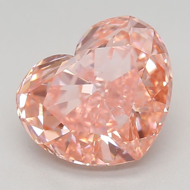 Lab-Grown Heart Diamond - 1.63 Carats, Fancy Vivid Pink Color, VS1 Clarity - Certified by IGI - Report Number: LG642431391