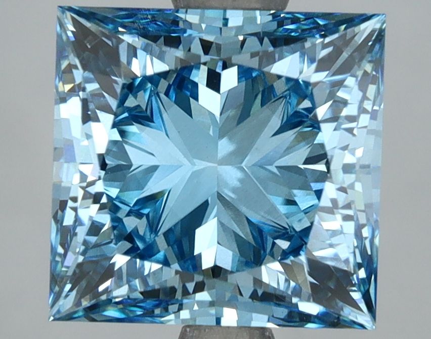 Lab-Grown Princess Diamond - 4.5 Carats, Fancy Vivid Blue Color, VS2 Clarity - Certified by IGI - Report Number: LG670472943