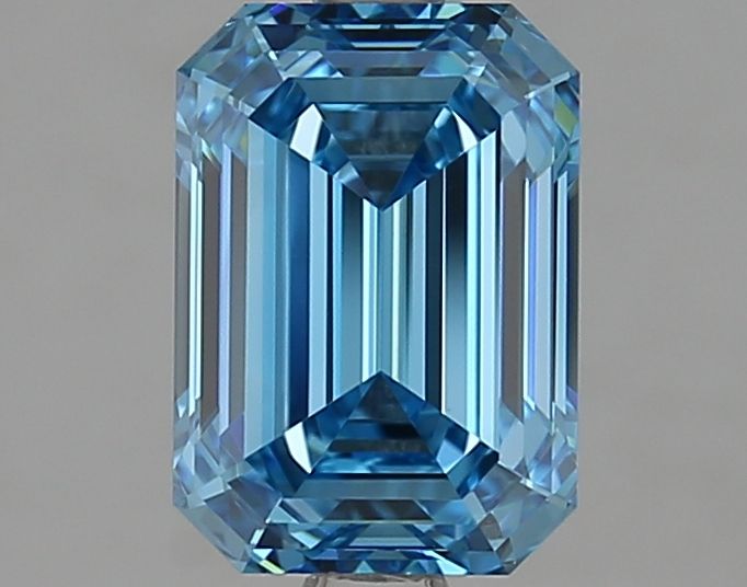 Lab-Grown Emerald Diamond - 2.01 Carats, Fancy Vivid Blue Color, VVS2 Clarity - Certified by IGI - Report Number: LG649494965