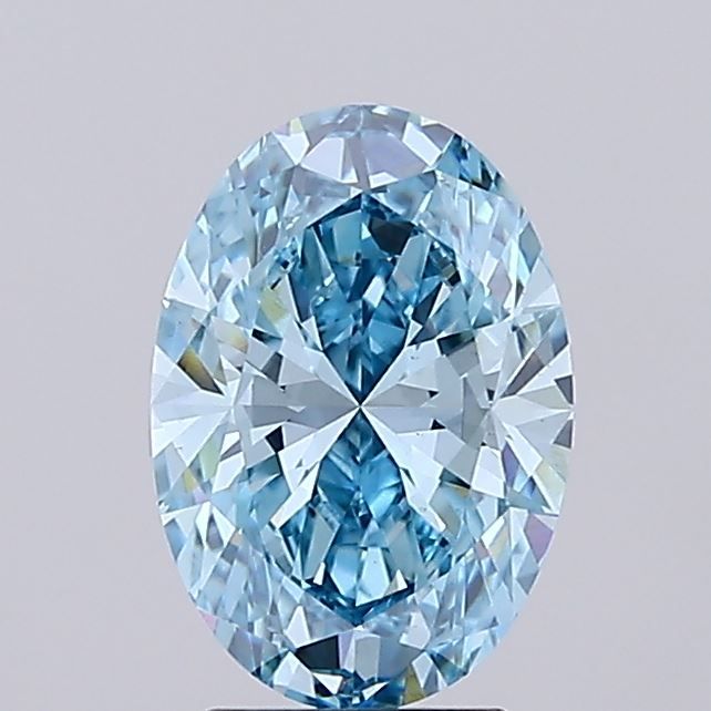 Lab-Grown Oval Diamond - 2.52 Carats, Fancy Vivid Blue Color, VS1 Clarity - Certified by IGI - Report Number: LG689507539