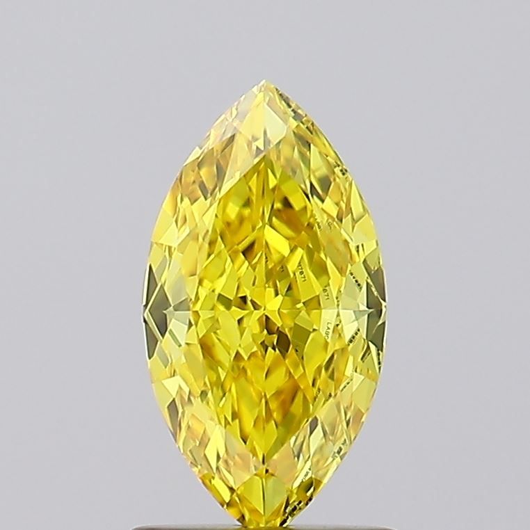 Lab-Grown Marquise Diamond - 1.22 Carats, Fancy Vivid Yellow Color, VS1 Clarity - Certified by IGI - Report Number: LG499117671