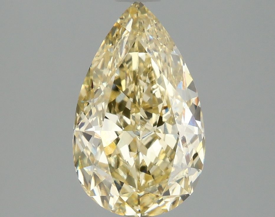 Lab-Grown Pear Diamond - 2.07 Carats, Fancy Intense Yellow Color, VVS2 Clarity - Certified by IGI - Report Number: LG660418223