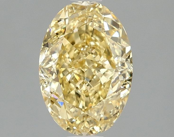 Lab-Grown Oval Diamond - 1.5 Carats, Fancy Vivid Yellow Color, VVS2 Clarity - Certified by IGI - Report Number: LG687524564