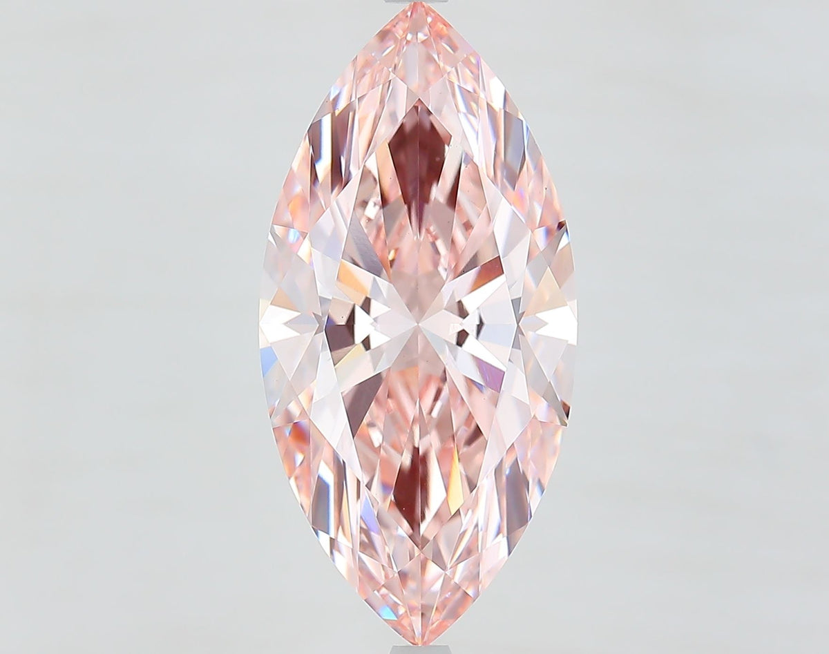 Lab-Grown Marquise Diamond - 7.1 Carats, Fancy Brownish Pink Color, VS1 Clarity - Certified by IGI - Report Number: LG623465871