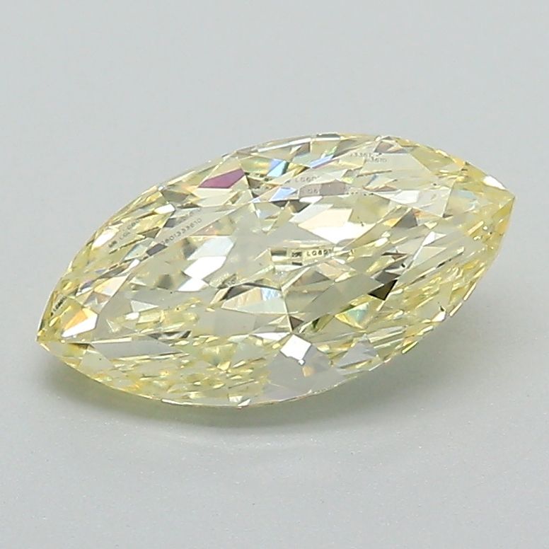 Lab-Grown Marquise Diamond - 1.24 Carats, Fancy Yellow Color, VS2 Clarity - Certified by IGI - Report Number: LG601333610