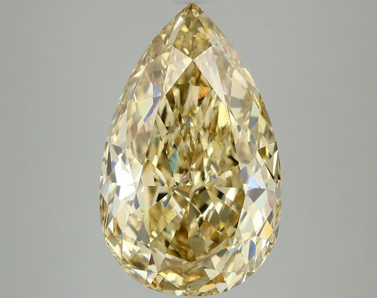 Lab-Grown Pear Diamond - 6.1 Carats, Fancy Intense Yellow Color, VS1 Clarity - Certified by IGI - Report Number: LG669479296
