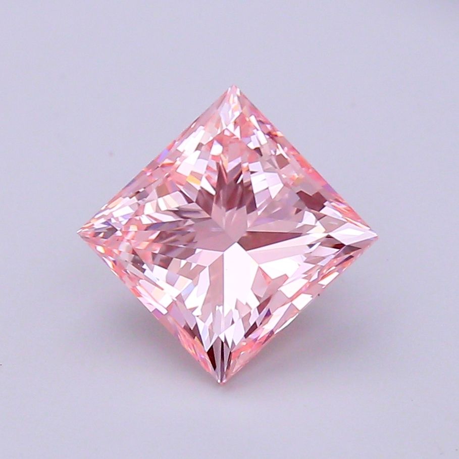 Lab-Grown Princess Diamond - 4.01 Carats, Fancy Intense Pink Color, VS2 Clarity - Certified by IGI - Report Number: LG539242496
