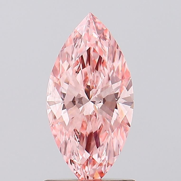 Lab-Grown Marquise Diamond - 1.03 Carats, Fancy Intense Pink Color, VS2 Clarity - Certified by IGI - Report Number: 628482264