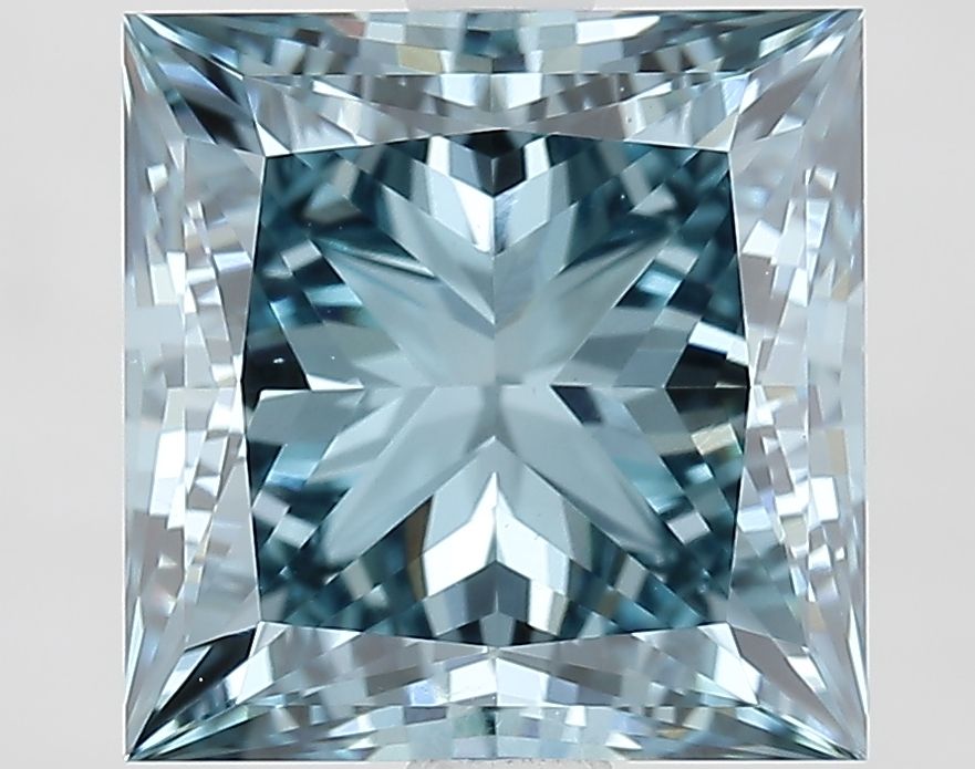 Lab-Grown Princess Diamond - 3.2 Carats, Fancy Vivid Blue Color, VS1 Clarity - Certified by IGI - Report Number: LG674550493