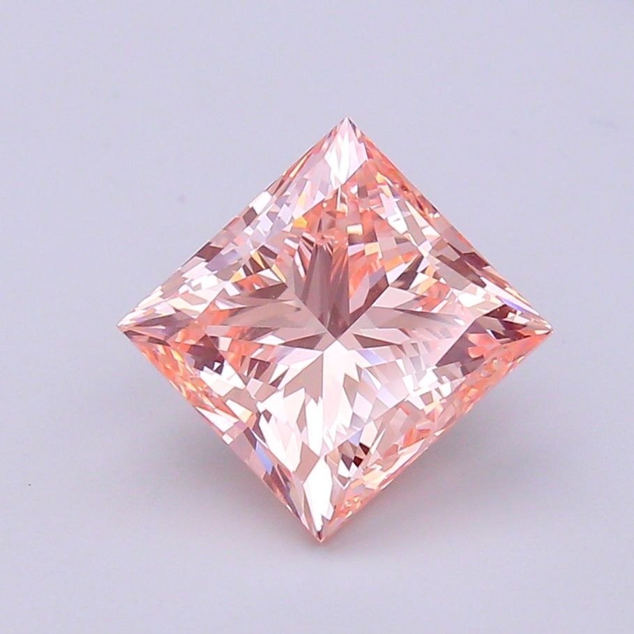 Lab-Grown Princess Diamond - 4.5 Carats, Fancy Intense Pink Color, VS1 Clarity - Certified by IGI - Report Number: LG528224300