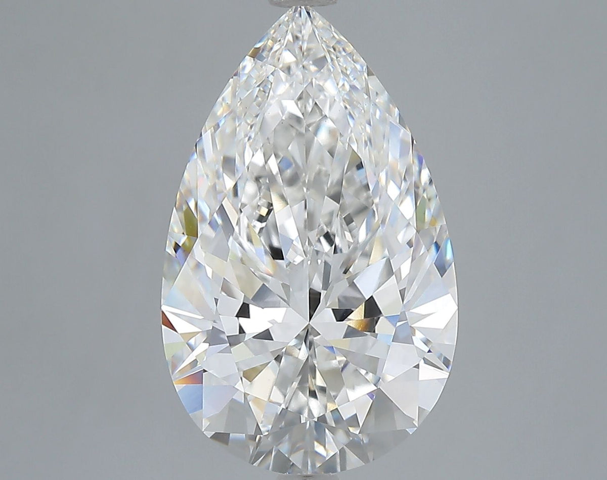 Lab-Grown Pear Diamond - 6.08 Carats, E Color, VS1 Clarity - Certified by IGI - Report Number: LG702505207
