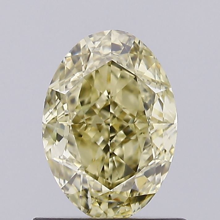Lab-Grown Oval Diamond - 0.9 Carats, Fancy Gray Yellow Color, VS1 Clarity - Certified by IGI - Report Number: LG640475582