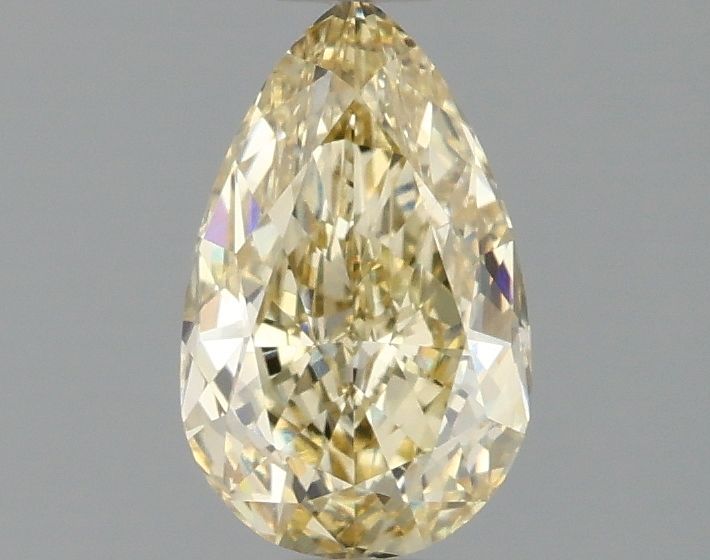 Lab-Grown Pear Diamond - 1.03 Carats, Fancy Yellow Color, VVS2 Clarity - Certified by IGI - Report Number: LG662416006