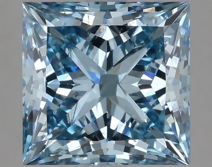 Lab-Grown Princess Diamond - 3.09 Carats, Fancy Vivid Blue Color, VS2 Clarity - Certified by IGI - Report Number: LG633474387