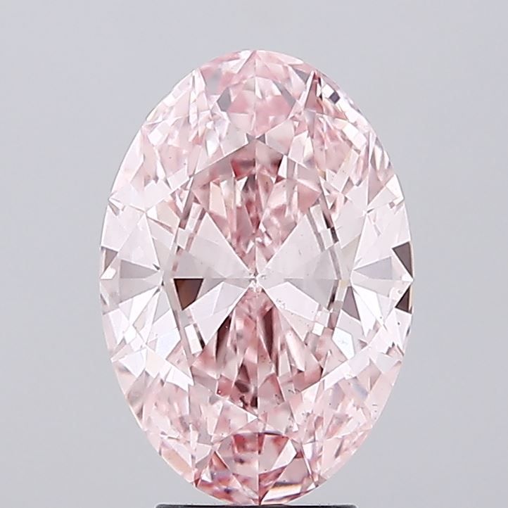 Lab-Grown Oval Diamond - 4.02 Carats, Fancy Vivid Pink Color, VS2 Clarity - Certified by IGI - Report Number: LG668472957