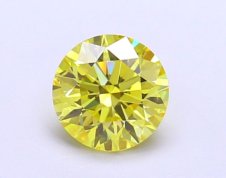 Lab-Grown Round Diamond - 1.12 Carats, Fancy Vivid Yellow Color, VVS1 Clarity - Certified by IGI - Report Number: LG677560884