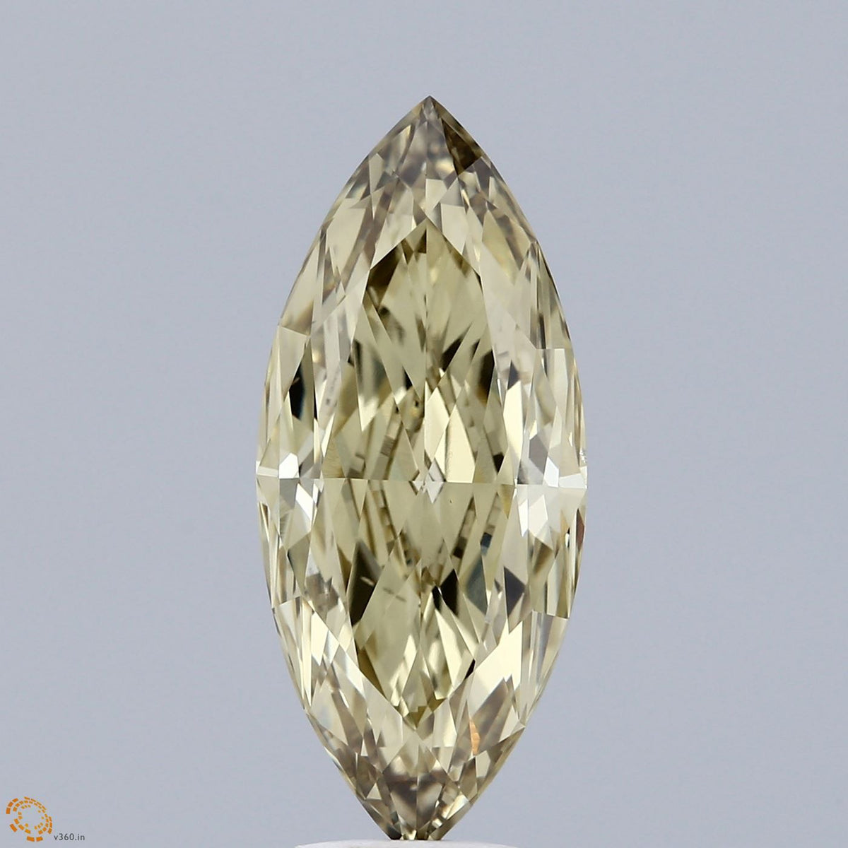 Lab-Grown Marquise Diamond - 5.01 Carats, Fancy Intense Gray Yellow Color, VS1 Clarity - Certified by IGI - Report Number: LG671413204