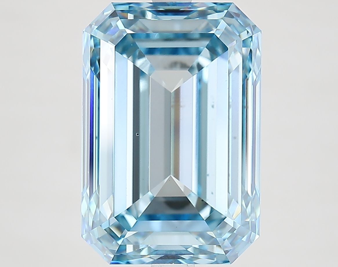 Lab-Grown Emerald Diamond - 8.08 Carats, Fancy Intense Blue Color, VS2 Clarity - Certified by IGI - Report Number: LG614329692