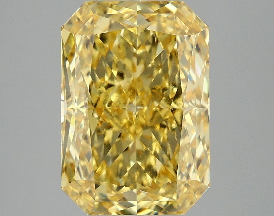 Lab-Grown Radiant Diamond - 4.05 Carats, Fancy Vivid Yellow Color, VVS2 Clarity - Certified by IGI - Report Number: LG671409494