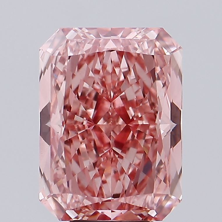 Lab-Grown Radiant Diamond - 7.07 Carats, Fancy Vivid Pink Color, VS2 Clarity - Certified by IGI - Report Number: LG593368766