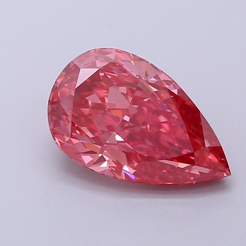 Lab-Grown Pear Diamond - 2.59 Carats, Fancy Vivid Pink Color, VS1 Clarity - Certified by IGI - Report Number: LG628437218