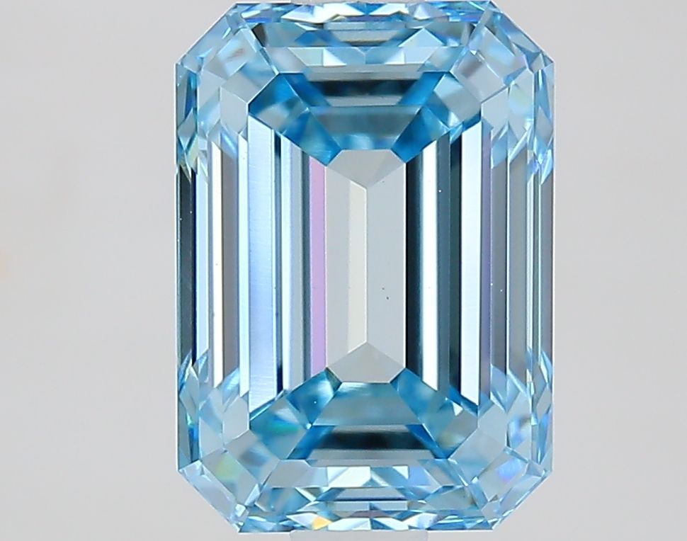 Lab-Grown Emerald Diamond - 2.52 Carats, Fancy Intense Blue Color, VVS2 Clarity - Certified by IGI - Report Number: LG647448679