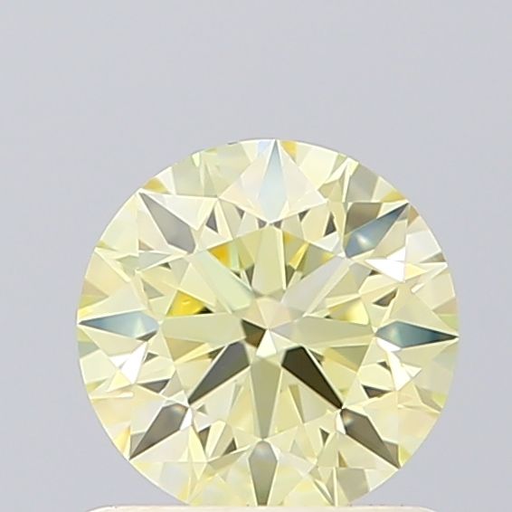 Lab-Grown Round Diamond - 0.77 Carats, Fancy Yellow Color, VS1 Clarity - Certified by IGI - Report Number: LG619456547