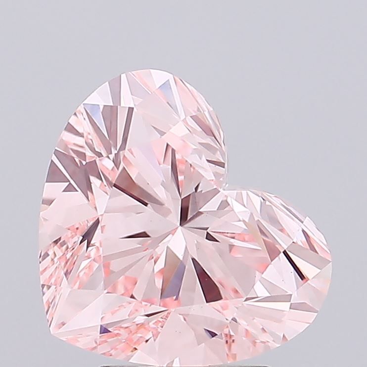 Lab-Grown Heart Diamond - 3.08 Carats, Fancy Intense Pink Color, VS1 Clarity - Certified by IGI - Report Number: LG689542136