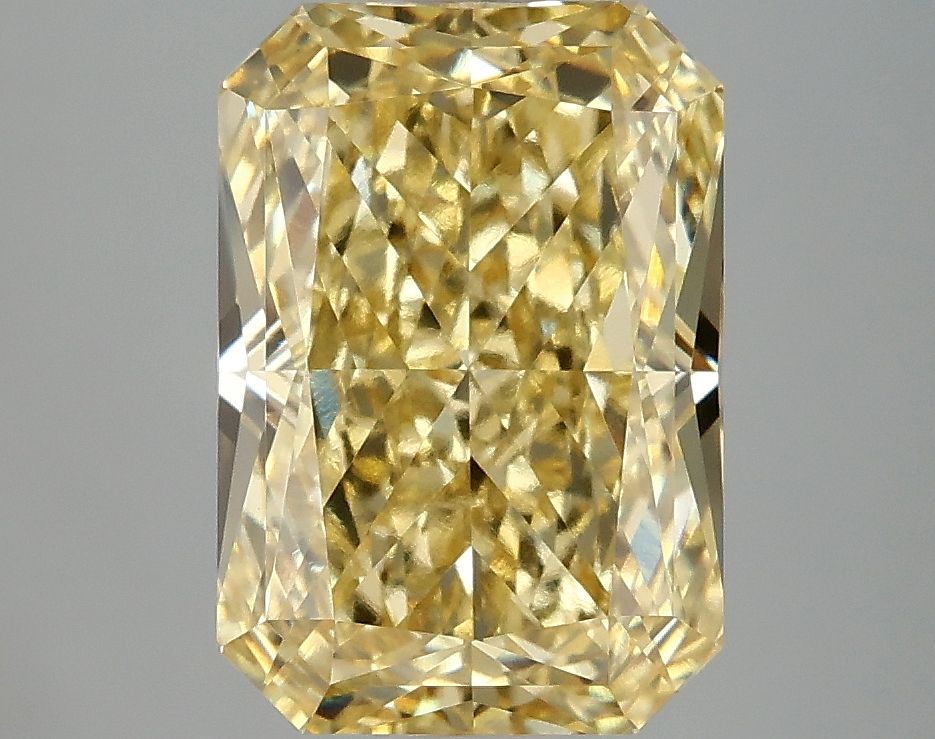 Lab-Grown Radiant Diamond - 4.1 Carats, Fancy Vivid Yellow Color, VVS2 Clarity - Certified by IGI - Report Number: LG674554634
