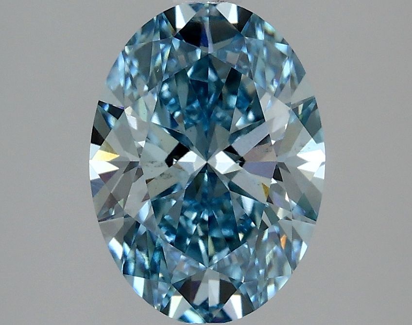 Lab-Grown Oval Diamond - 2.01 Carats, Fancy Vivid Blue Color, VS2 Clarity - Certified by IGI - Report Number: LG634426697
